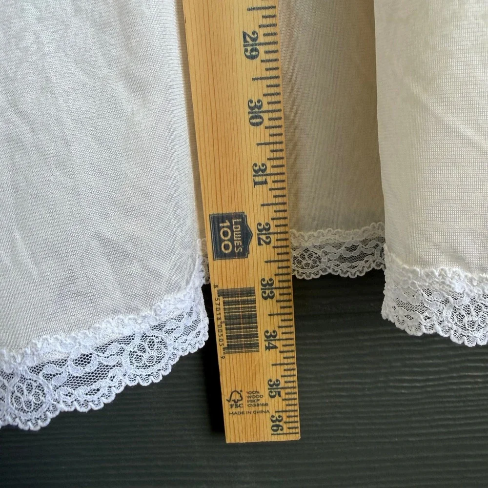 Vintage‎ Liza Lawrence White Lace Trim Full Slip Nightgown Size XL